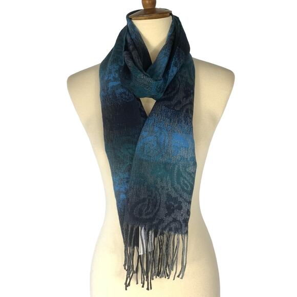 Steve Madden Blue Ombré Paisley Muffler Scarf OS - Picture 1 of 6
